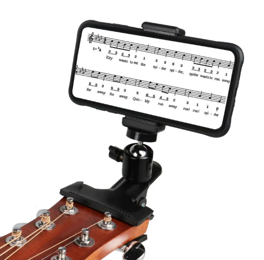 Phone guitar clip stand