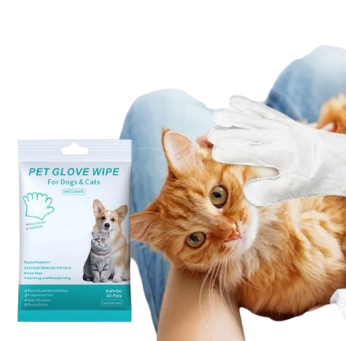 Pet cleaning gloves and wipes