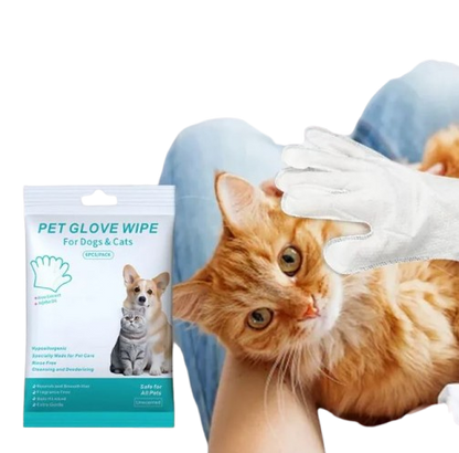 Pet cleaning gloves and wipes