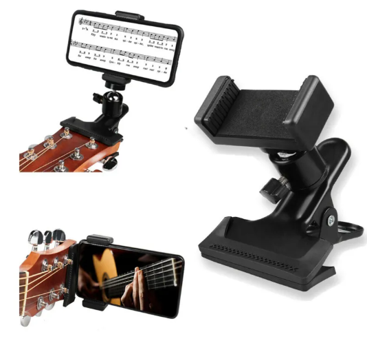 Phone guitar clip stand