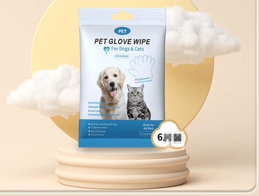 Pet cleaning gloves and wipes