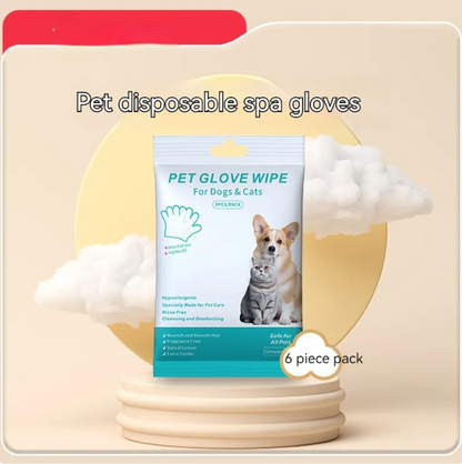 Pet cleaning gloves and wipes